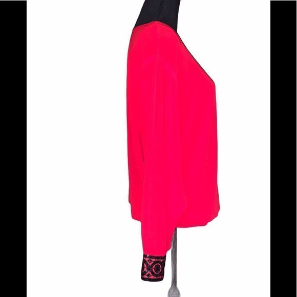 By&By Embroidered Cuff Crewneck Blouse - Picture 2 of 5